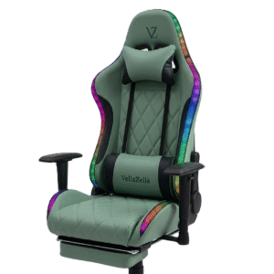gaming chair pu leatherette with led light and inbuilt speaker adjustable armrest, swivel chair with footrest