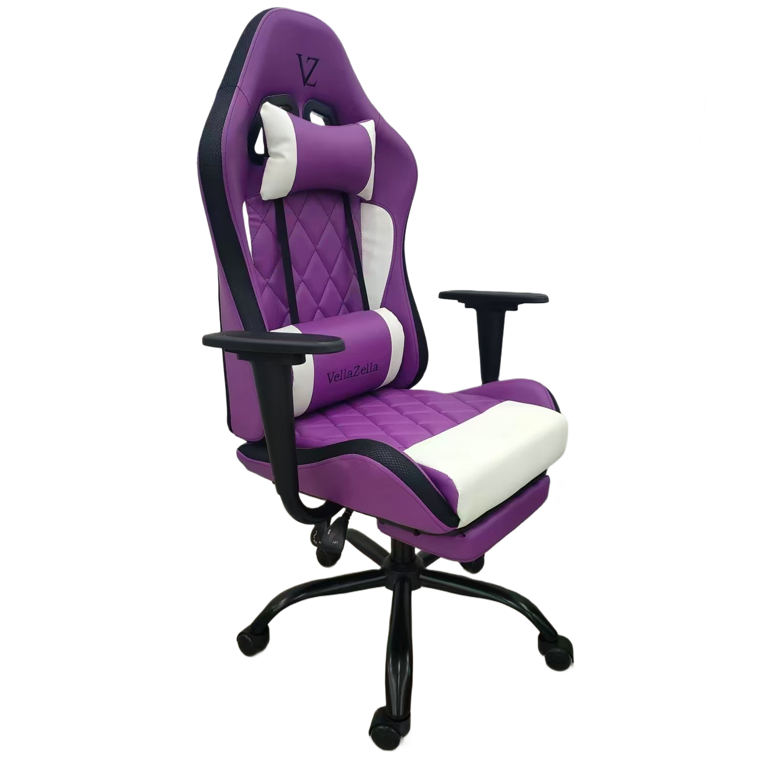 gaming chair with diamond stitched premium pu leatherette upholstery & footrest gaming chair with diamond stitched premium pu leatherette upholstery & footrest