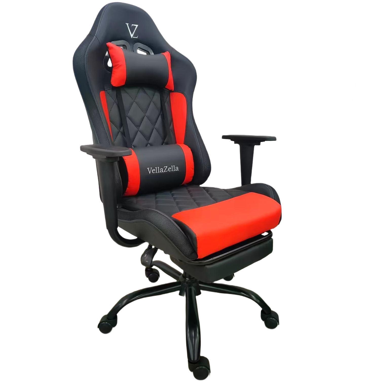 gaming chair with diamond stitched premium pu leatherette upholstery & footrest gaming chair with diamond stitched premium pu leatherette upholstery & footrest