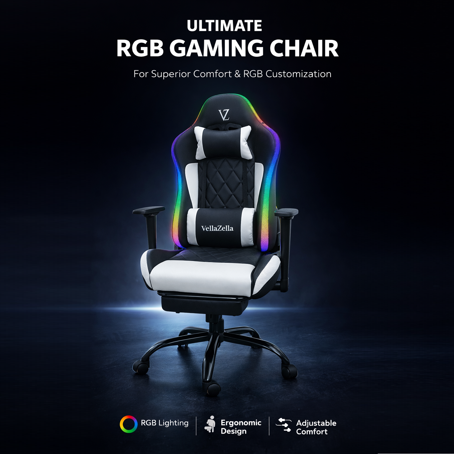 gaming chair with diamond stitched premium pu leatherette upholstery & footrest gaming chair with diamond stitched premium pu leatherette upholstery & footrest