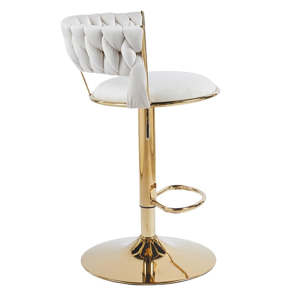 vellazella's velvet bar chair | modern adjustable bar stool for home, kitchen & bar use with electroplated metal base and tufted design vellazella's velvet bar chair | modern adjustable bar stool for home, kitchen & bar use with electroplated metal base and tufted design