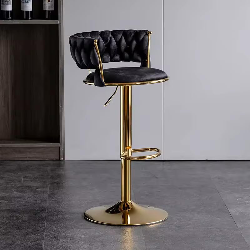 vellazella's velvet bar chair | modern adjustable bar stool for home, kitchen & bar use with electroplated metal base and tufted design vellazella's velvet bar chair | modern adjustable bar stool for home, kitchen & bar use with electroplated metal base and tufted design