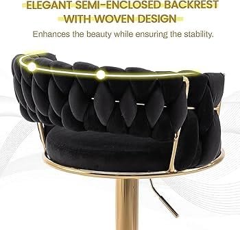 vellazella's velvet bar chair | modern adjustable bar stool for home, kitchen & bar use with electroplated metal base and tufted design vellazella's velvet bar chair | modern adjustable bar stool for home, kitchen & bar use with electroplated metal base and tufted design