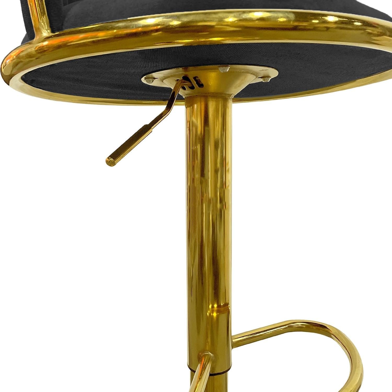 vellazella's velvet bar chair | modern adjustable bar stool for home, kitchen & bar use with electroplated metal base and tufted design vellazella's velvet bar chair | modern adjustable bar stool for home, kitchen & bar use with electroplated metal base and tufted design